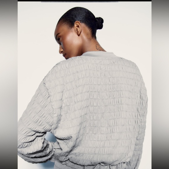 Zara textured weave bomber jacket - Picture 4 of 6